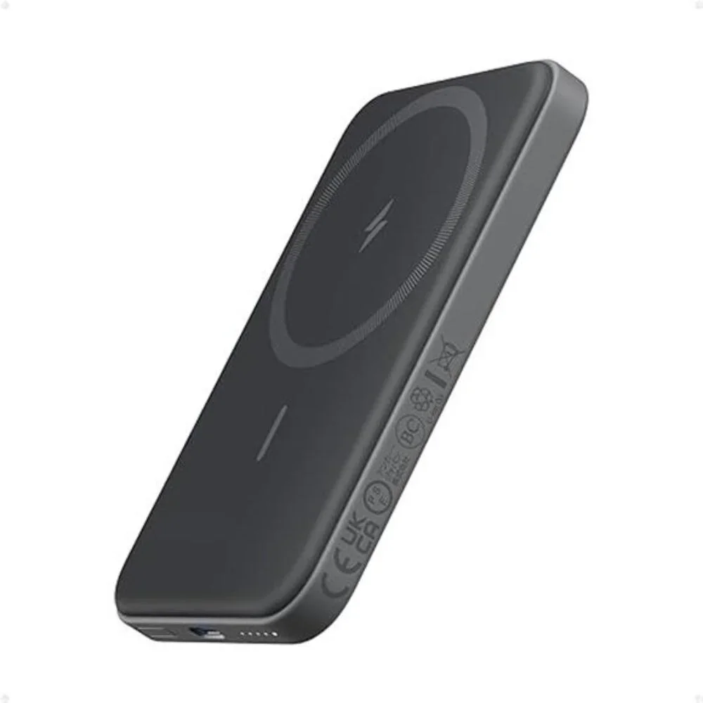 Magnetic Portable Charger, 5,000mAh Wireless Portable Charger with USB-C Cable